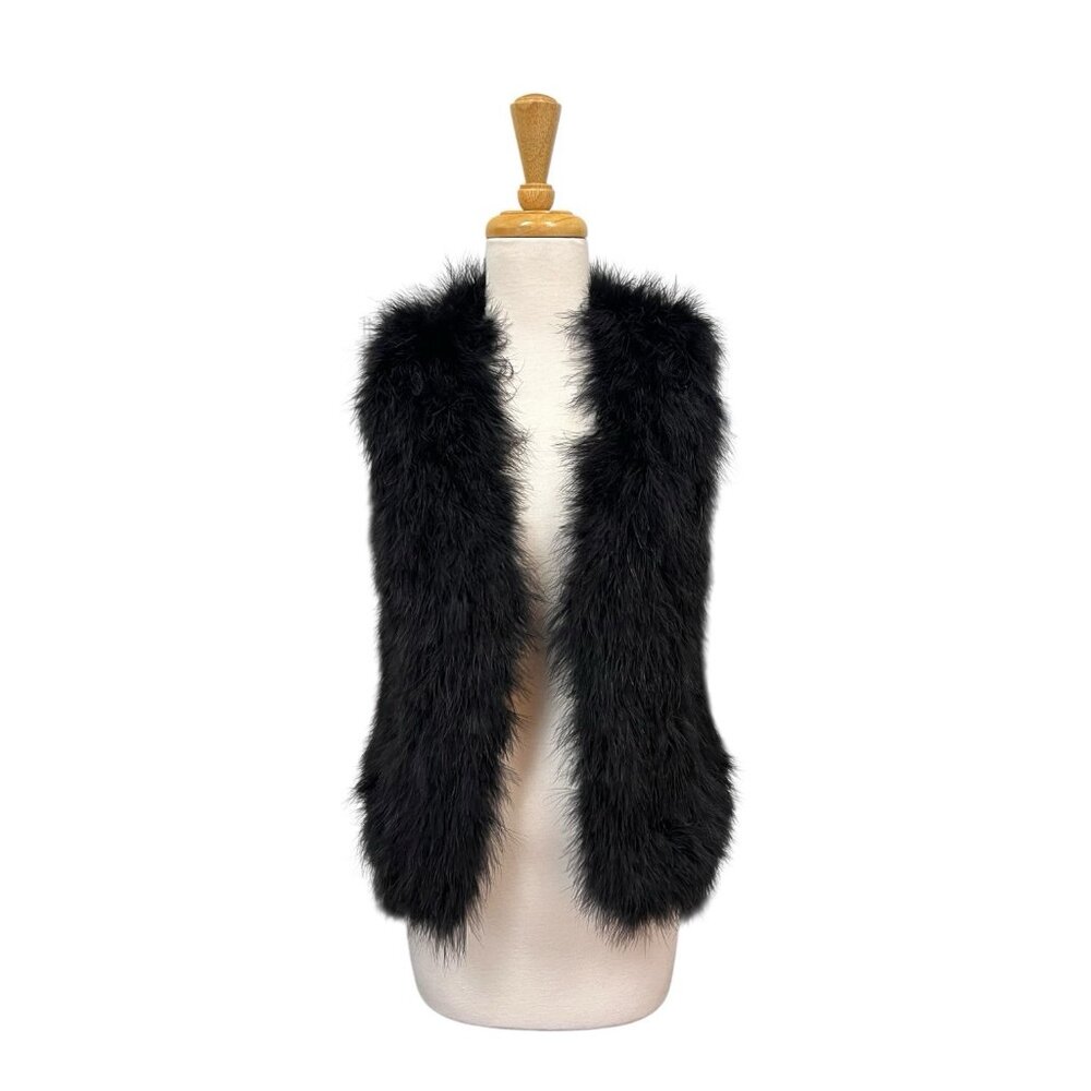 NEW Club Monaco Black Feather Vest Size S Small